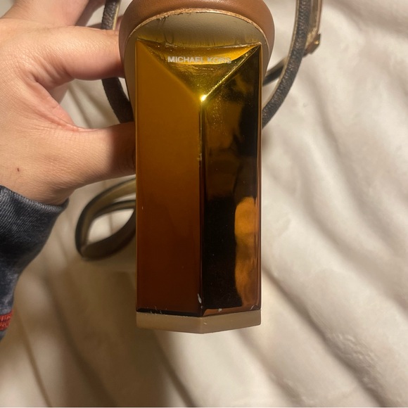 MICHAEL Michael Kors Brown and Gold 3 inch heels leather ankle strap Womens 8M - Picture 6 of 10